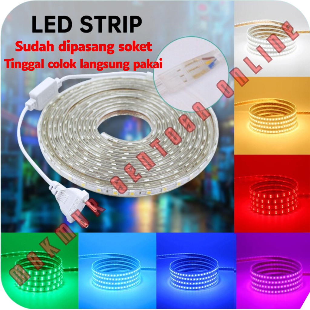 PAKET LAMPU LED STRIP 5050 3528 2835 SMD LED SELANG SMD LED PLAFON METERAN LENGKAP TINGGAL COLOK