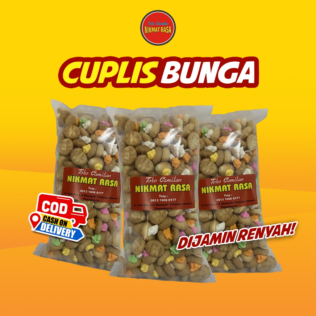 

Cuplis Bunga/ Biskuit Gem Rose/ Gem Bunga/ Kue Monas 250g Snack Kiloan Enak Murah