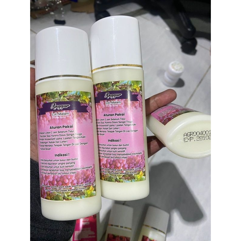 handbody pemutih badan double klobe ++ dosis tinggi aroma anggur