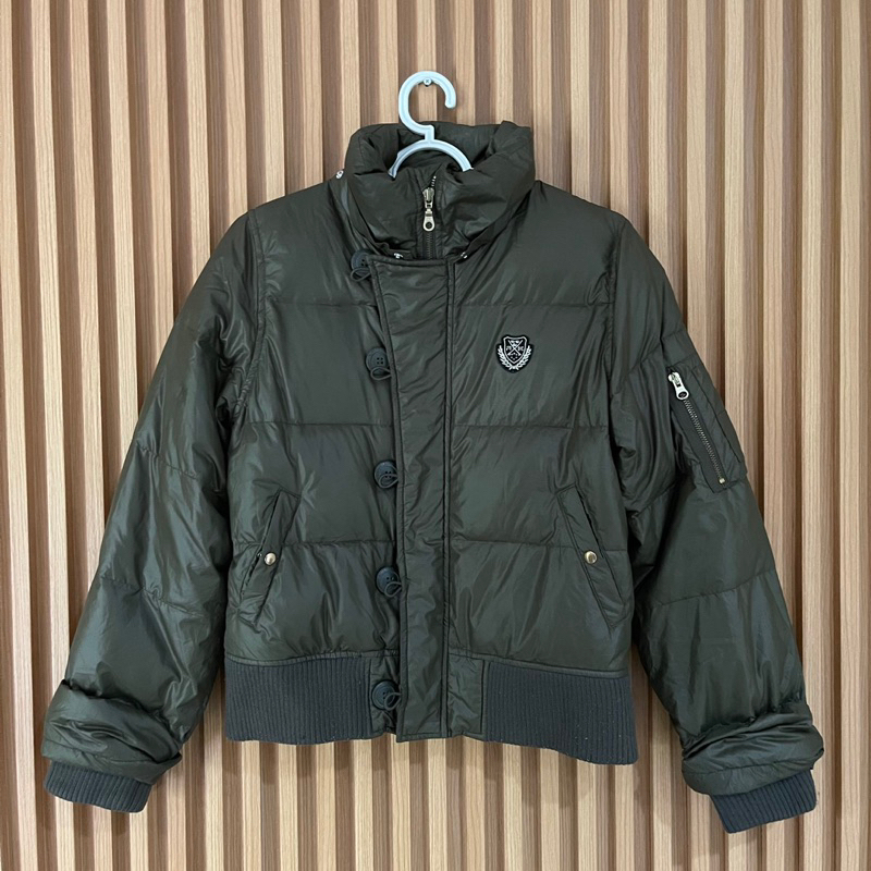 [PRELOVED] WINTER JACKET RK RUSS K RUSS-K WANITA CROP TEBAL JAKET MUSIM DINGIN HIJAU ARMY HOODIE