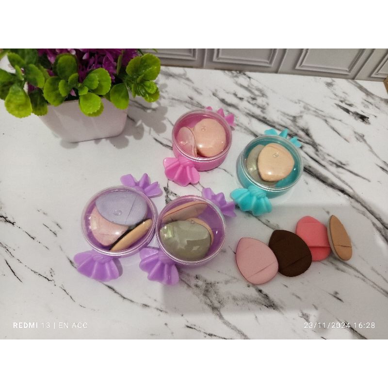 spons mini mika permen mix - isi 12/pak