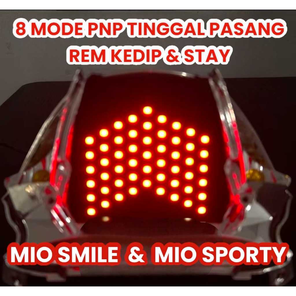 LAMPU STOP RUNNING LED MIO SMILE / MIO SPORTY 8 MODE AUTO TERANG