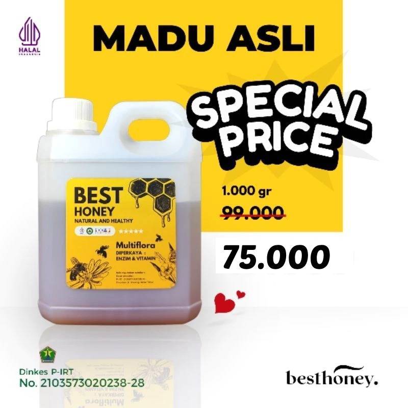 

Best Honey - Madu Murni Asli 100% Madu Multiflora Original - 1000gr