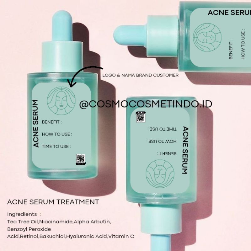 BRANDING ACNE SERUM TREATMENT || PENGOBATAN JERAWAT || MAKLON SERUM ACNE || MAKLON WHITENING MURAH B