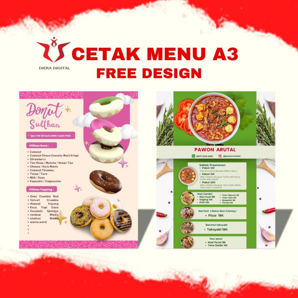 

CETAK DAFTAR MENU MAKANAN MINUMAN | CUSTOM DAFTAR MENU A3 -dieradigital