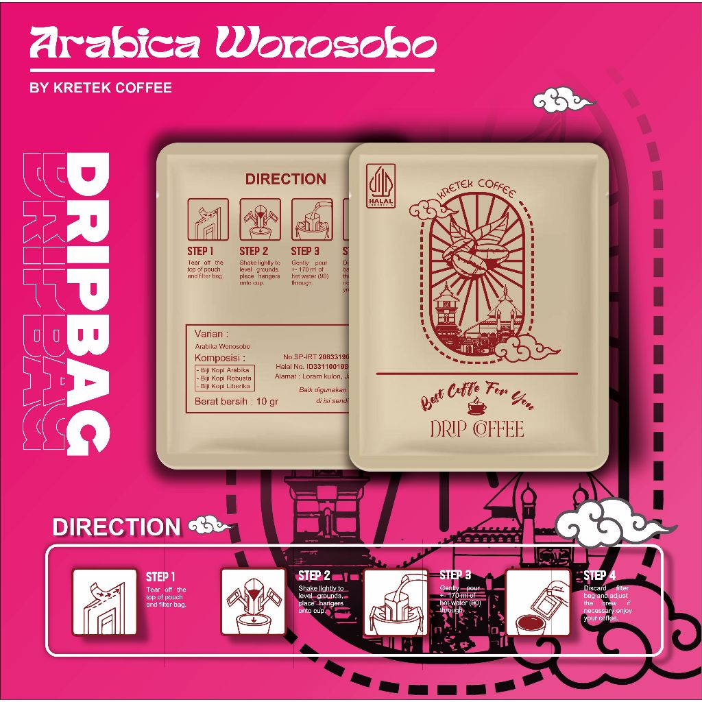 

Dripbag - Kopi Wonosobo / Arabika Wonosobo / Arabica Wonosobo / Kopi Sachet / Kopi Drip Bag / Drip Bag Coffee / Kretek Coffee / Kopi Kudus