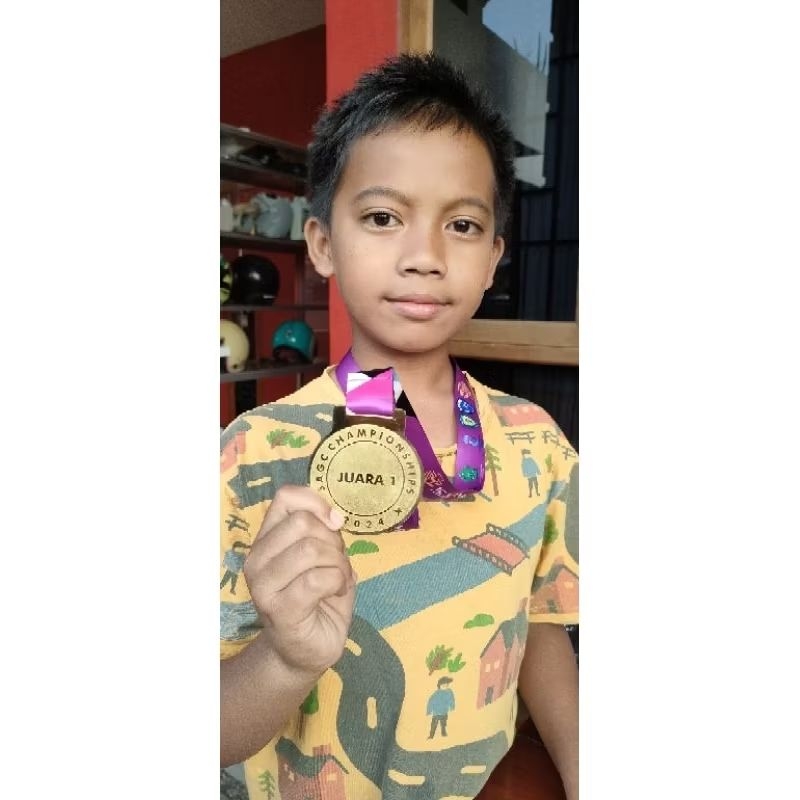 

3 mili Medali logam lanyard custom