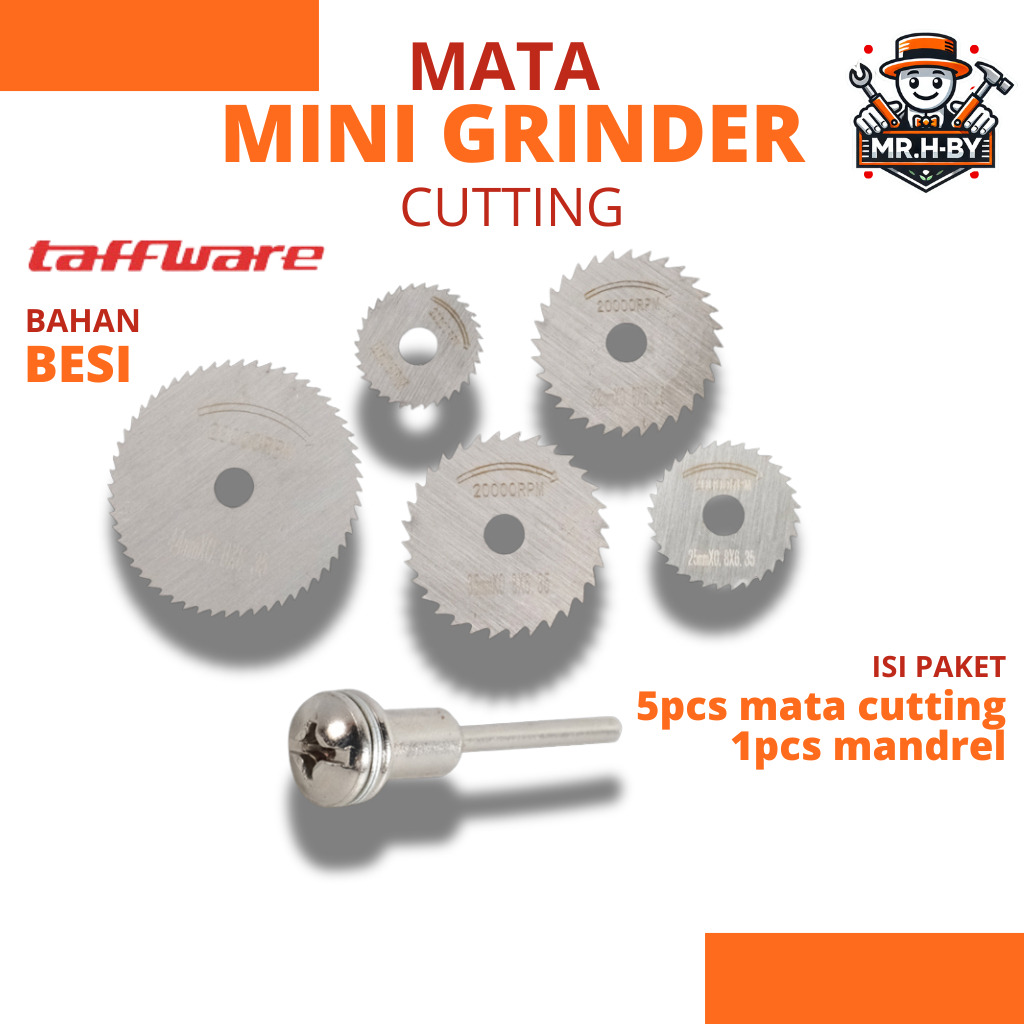 Taffware Mata Mini Grinder Potong Gerinda Dremmel dilengkapi as Bahan Besi Untuk Material Plastik da