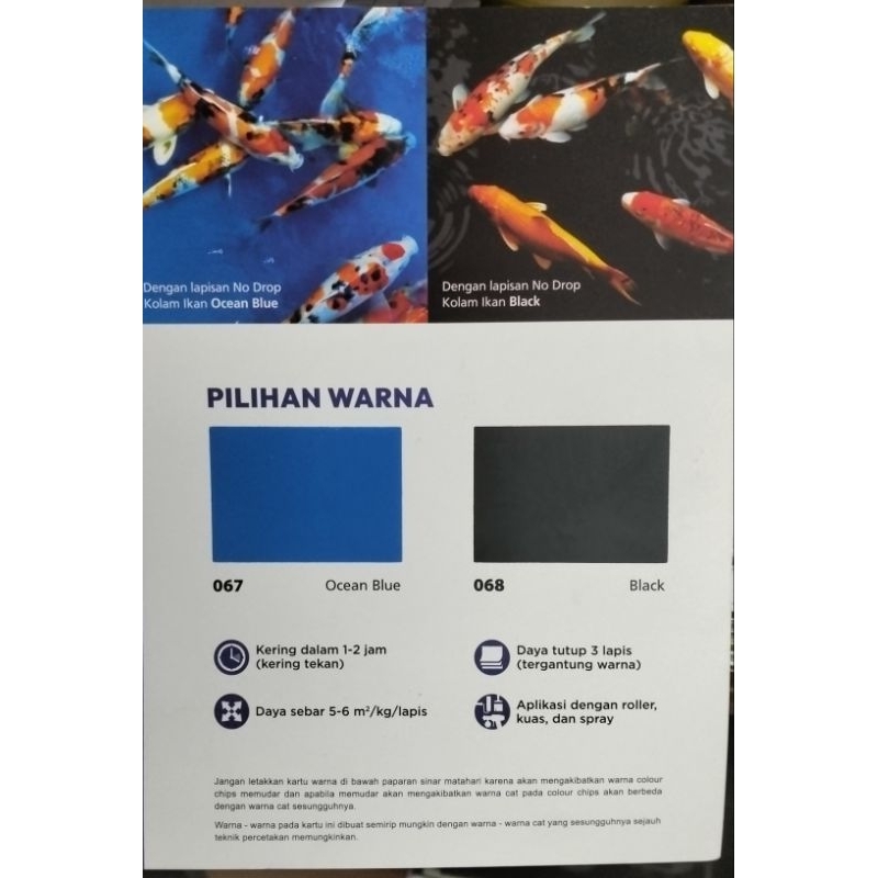 No Drop Cat Kolam Ikan Kemasan 1Kg,No Drop Kolam Ikan 1Kg