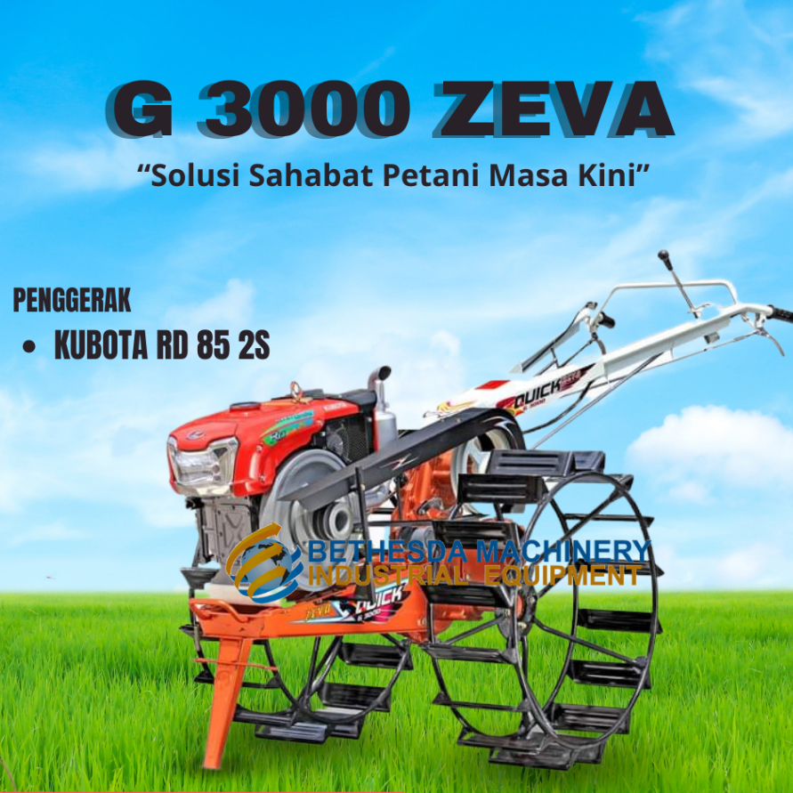 Traktor QUICK ZEVA G3000 Lengkap Diesel Kubota RD 85 DI-2S