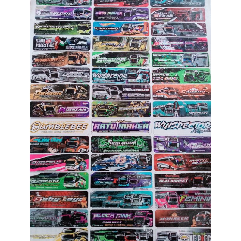 

stiker bus isi 45 pcs new2