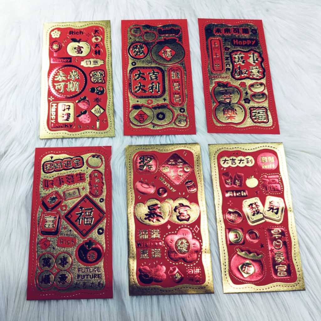 

Angpao Imlek Netral 4130 Dove Emboss Emas Mewah Isi 6 Pcs Motif Sama
