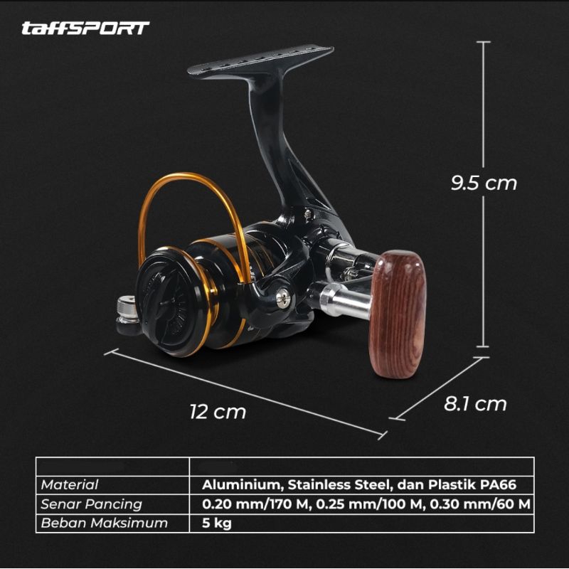 TaffSPORT Reel Pancing Spinning Fishing Reel GearRatio