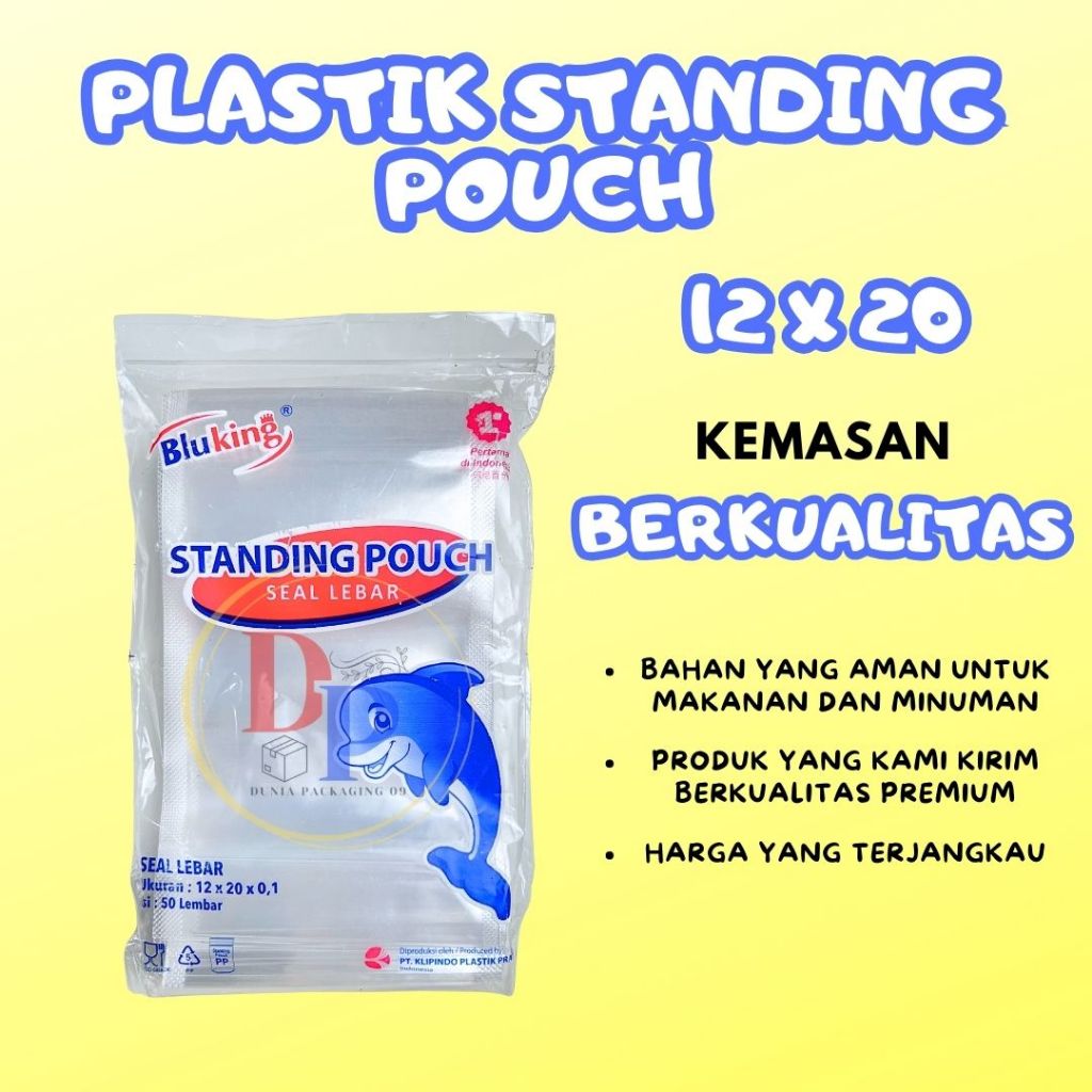 [50 pcs] Plastik Standing Pouch / Plastik Klip Ukuran 12X20 Isi 50 Pcs