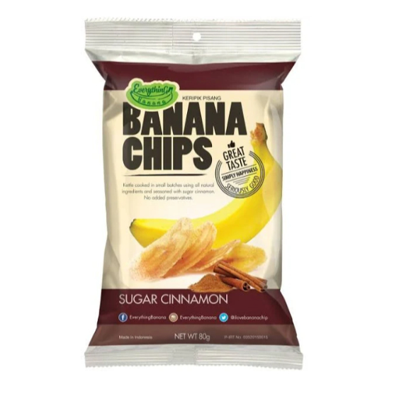 

Keripik Pisang Rasa Sugar Cinnamon Merk EVERYTHING BANANA CHIPS