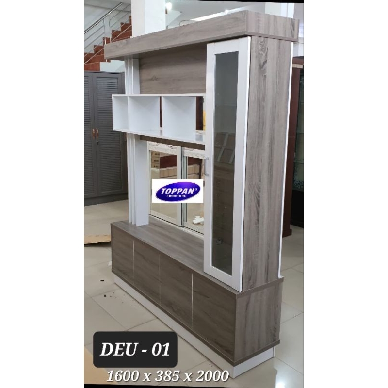 LEMARI SEKAT RUANGAN/ BUFET SEKAT RUANGAN/ LEMARI RUANG TAMU TIPE DEU-01 MEREK TOPPAN