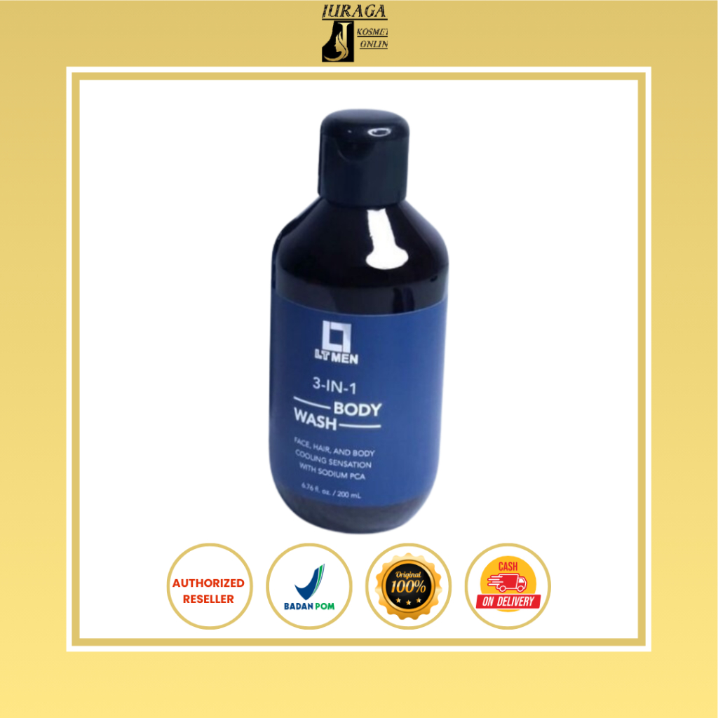 LT Pro Men 3 In 1 Wash 200ml Pembersih Rambut Wajah Tubuh bpom