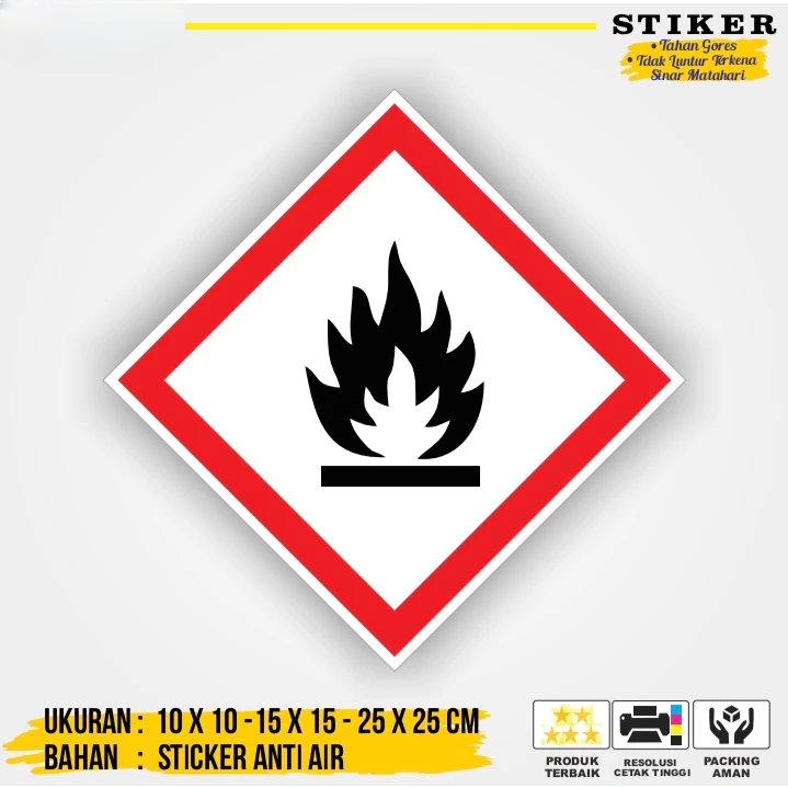 

Stiker Label Stiker Label Bahan Berbahaya dan Beracun Hamzat Mudah Terbakar Limbah B3