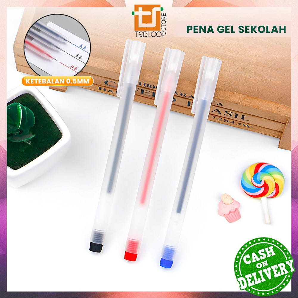

OFM-A46 Pena Gel Alat Tulis Pulpen 0.5mm Motif Polos Simple / Pena Perlengkapan Sekolah Ballpoint / Pulpen Cair Kantor Sekolah Import