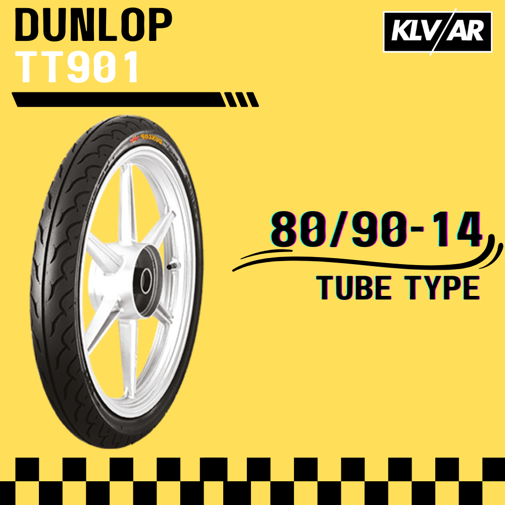 Ban Dunlop TT901 TT-901 Tube Type Ban Motor Matic Ring 14 Ukuran 80/90-14 | 90/80-14 | 90/90-14 Ban 