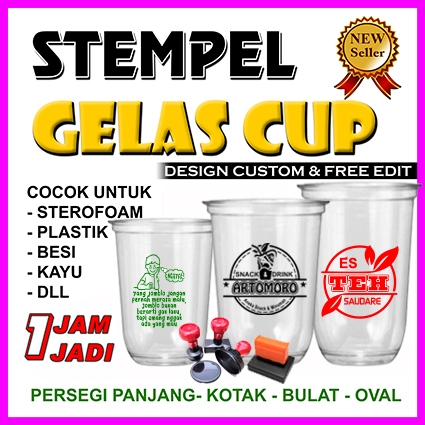 

stempel Gelas Cup / Plastik / Custom-Free Tinta