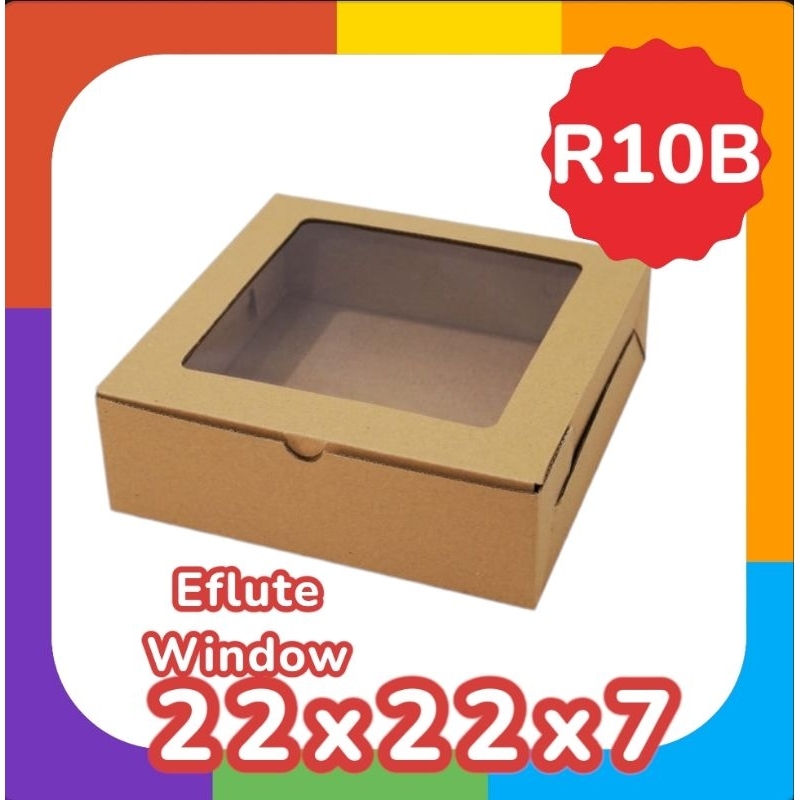 BOX EFLUTE R10B Kotak Makan 22x22x7 Kardus Kotak Makan Tebal Kemasan Nasi Lunch Box Menu Catering Ko