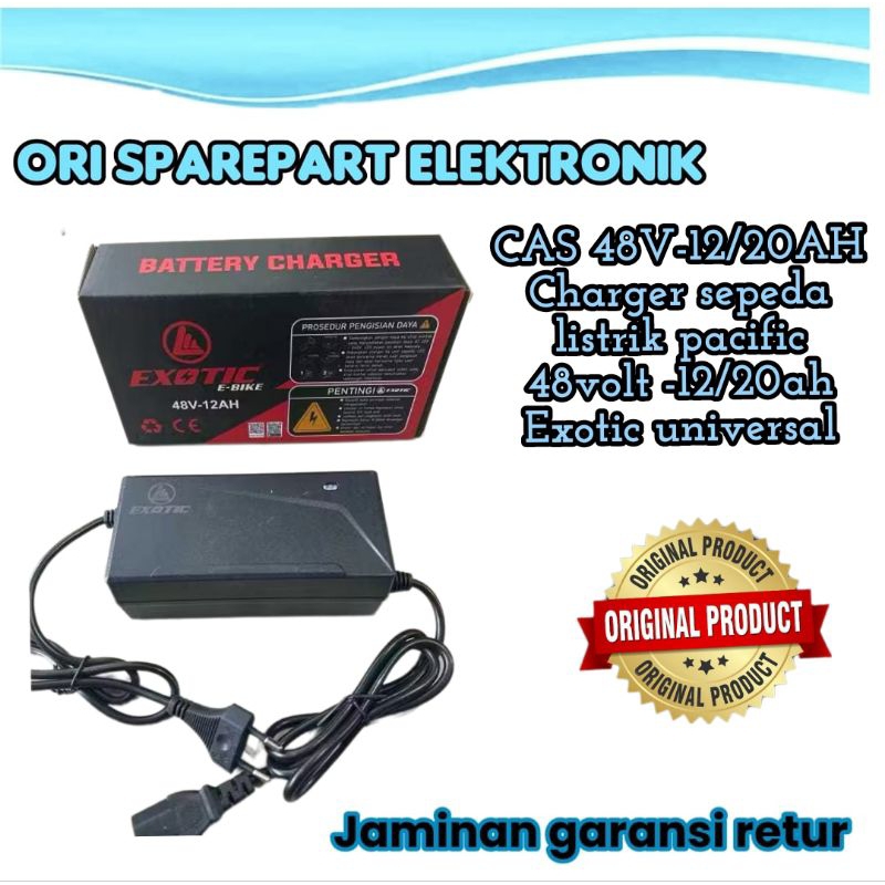 CAS 48V-12/20AH Charger sepeda listrik pacific EXOTIC UNIVERSAL