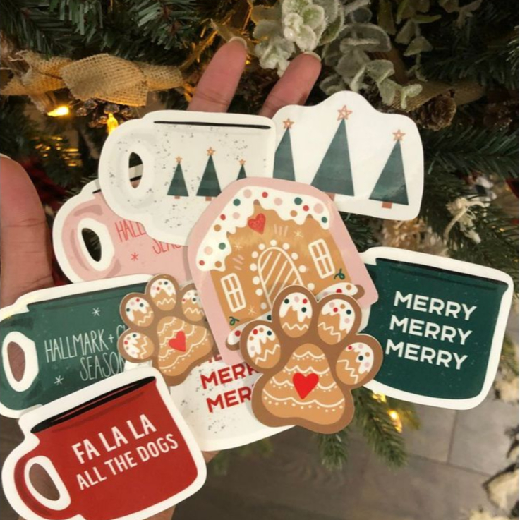 

Christmas Stickers Pack 10 pcs Stiker Tahan Lama Anti Air Bisa Custom STIKER NATAL