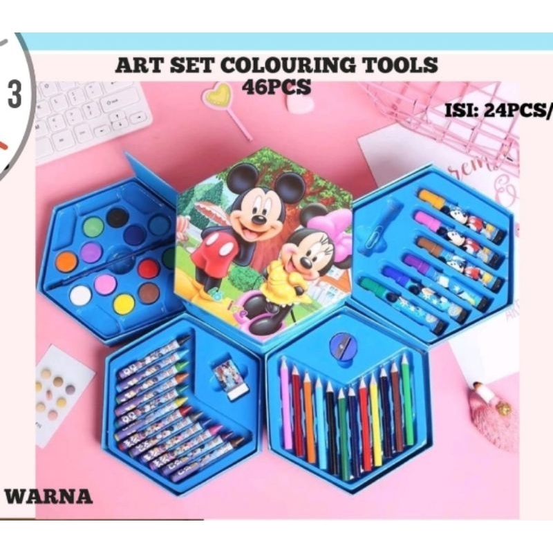 

Crayon Set Isi 46/Crayon Bertingkat Anak Spidol Pensil Warna Cat Air Alat Lukis Murah / Set Warna Anak / Crayon Anak / Alat Mewarnai