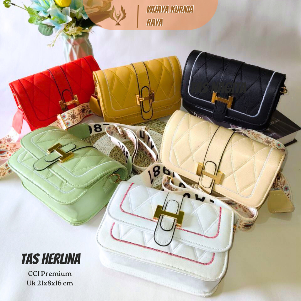 Tas Selempang Wanita Herlina Kekinian Tali Lebar