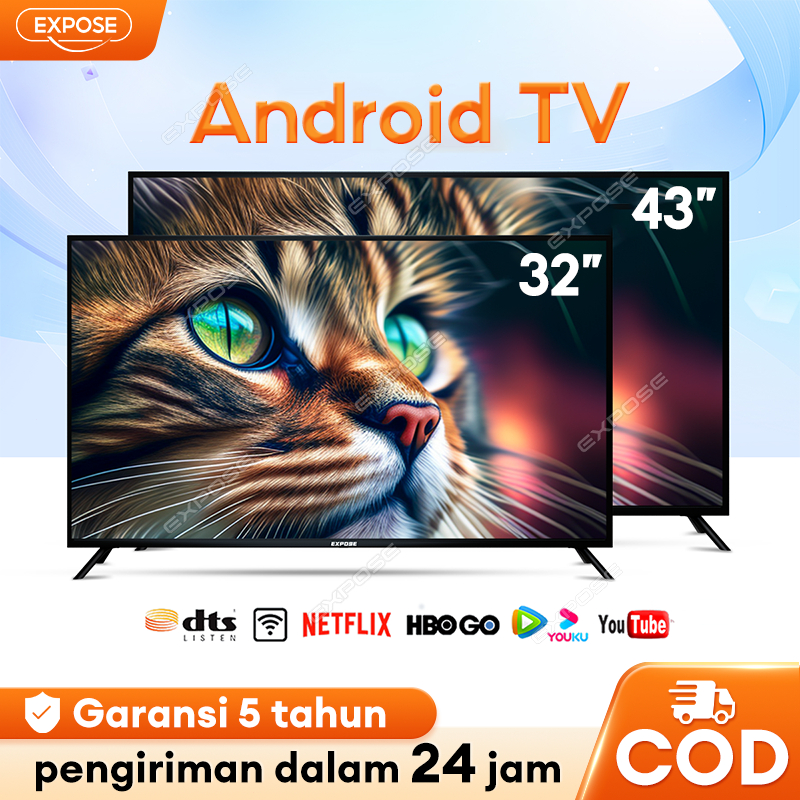 Smart TV 32 Inch Android 12.0 TV 32/43 Inch 4K Android LED Murah TV With HDMI/Google/Netflix