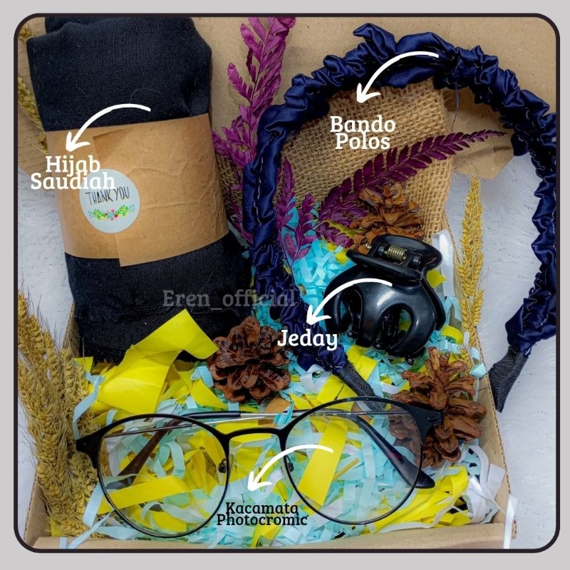 HEMPERS HIJAB BANDO JEDAY KACAMATA PHOTOCROMIC CEWEK MURAH ISI 4 PCS PREMIUM GIFT BOX KADO ULANG TAH