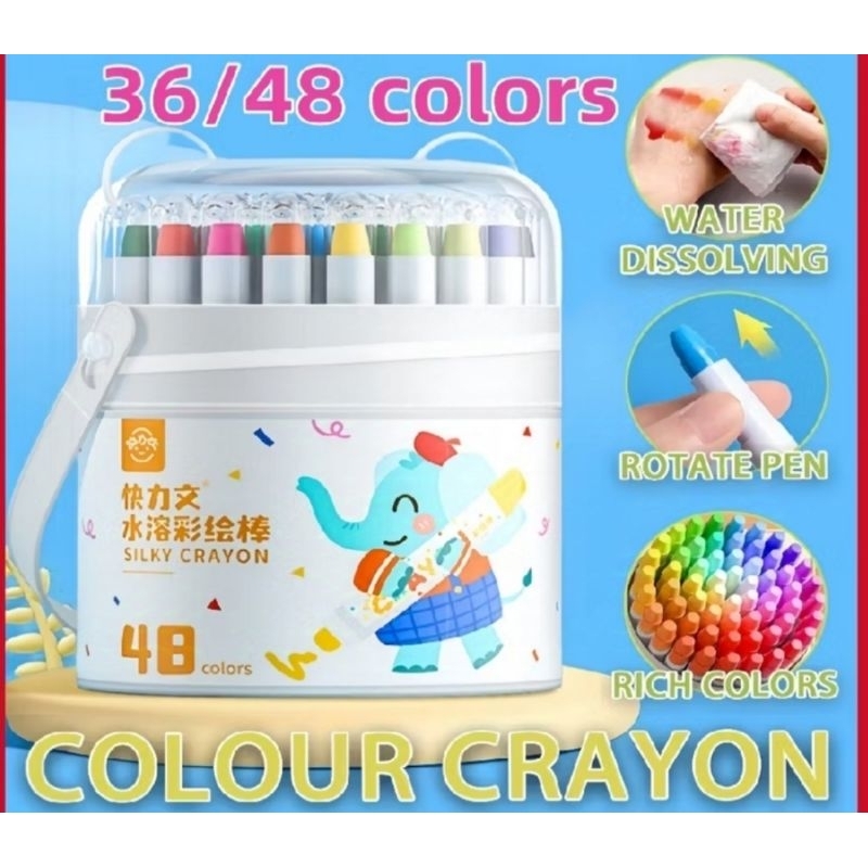 

KUAILIWEN Silky Crayon 36/48 Warna/Crayon Mewarnai