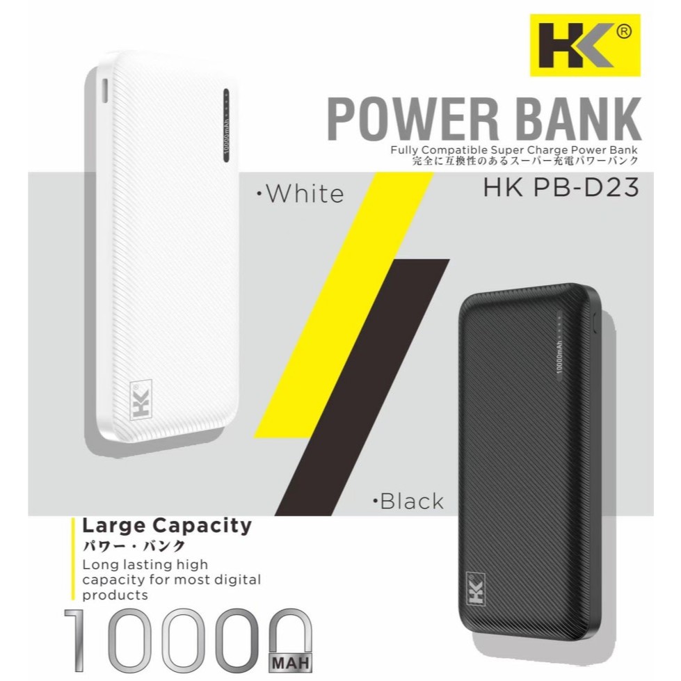 PowerBank HK PB-D23 10000mAh 2.1A 2USB Portable - Hitam Preloved VN