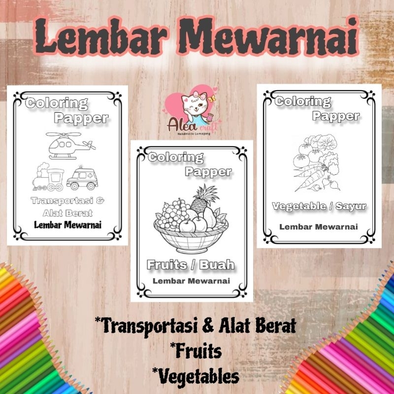 

Coloring Papper Lembar Kertas mewarnai berisi 20 lembar dan 25 lembar kertas