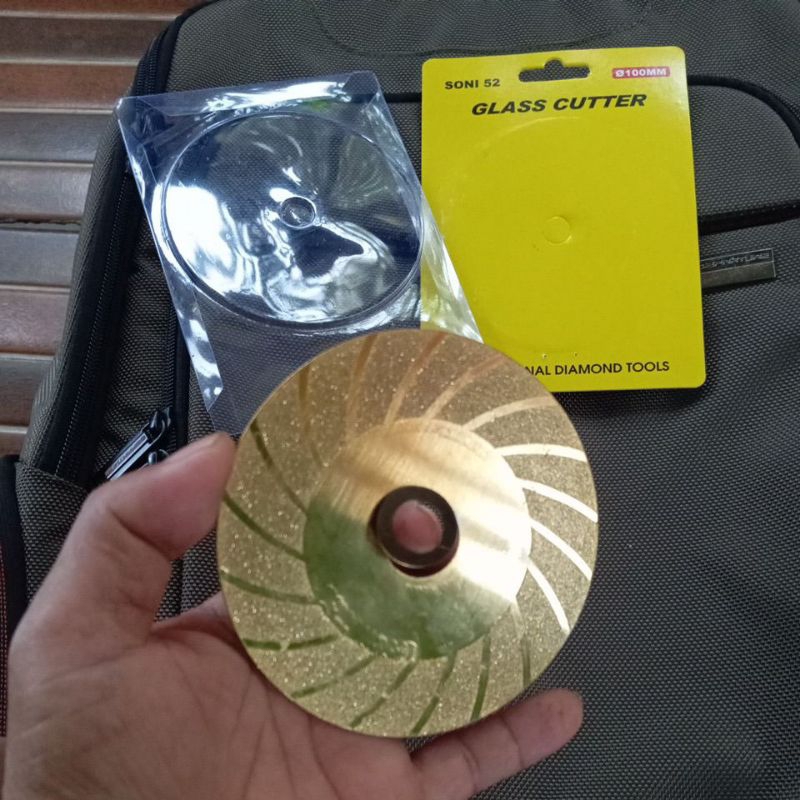 mata gerinda poles potong kaca dan batu mata diamond gold 100 mm 4"