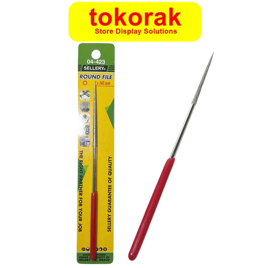 KIKIR BULAT 3MM X 140MM SELLERY DIAMOND FILE ROUND 3 MM X 140 MM 04-423 KIKIR INTAN PERHIASAN EMAS