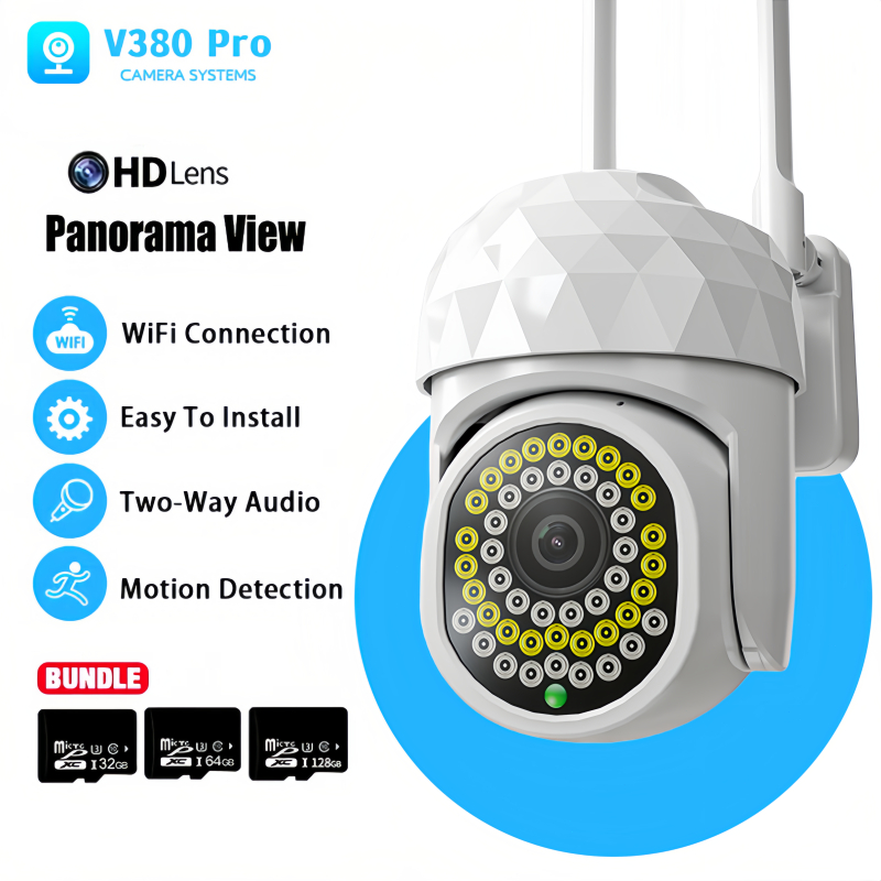 V380 Pro Outdoor Cctv Full View Monitoring Tanpa Kabel Night Vision Waterproof CCTV Security Camera