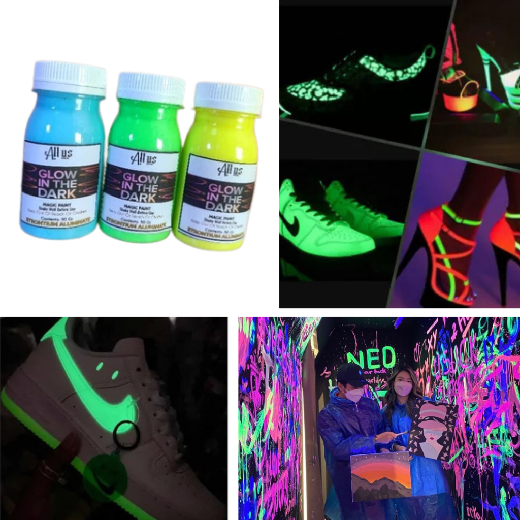 

✅Cat Glow In The Dark Menyala Dalam Gelap Cat Sepatu Kain Canvas Kulit Leather Paint 20gr