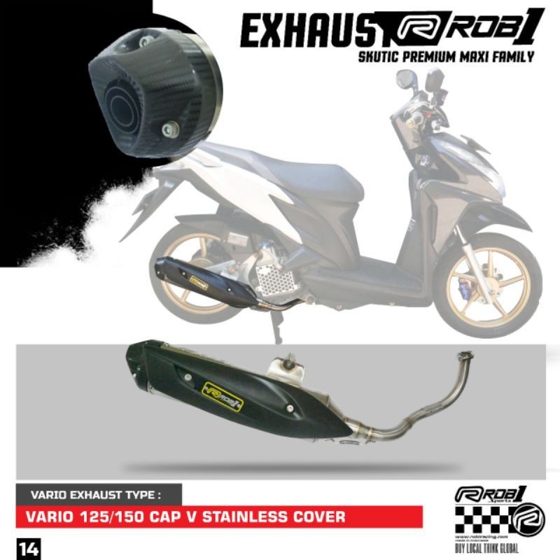 ROB1 Knalpot Vario Old 125/150cc STD Racing Cup V