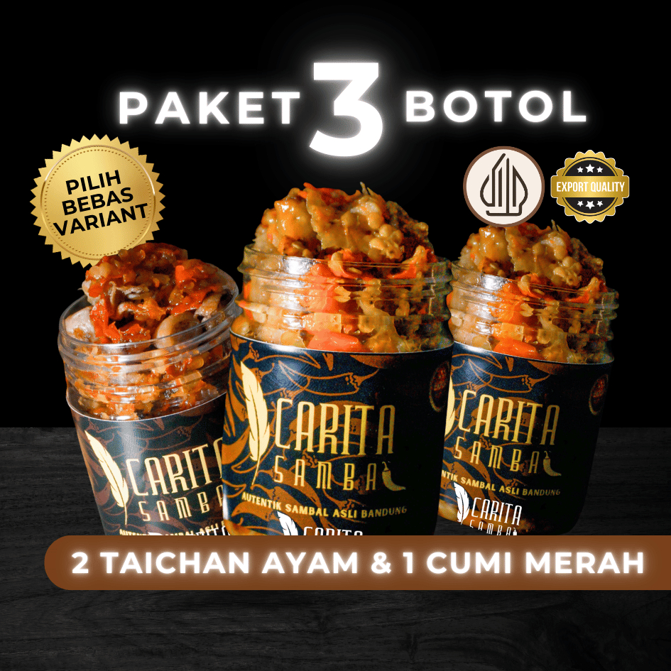 

Carita Sambal - Paket 3 Botol Sambal Bebas Pilih Variant