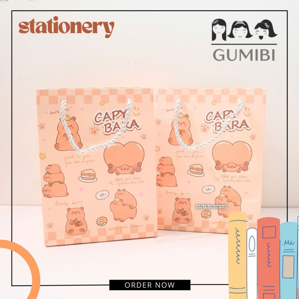 

PAPER BAG CAPYBARA TAS KADO TAS ULANG ULANG PEMBUNGKUS KADO KEMASAN BIRTHDAY GIFT PAPERBAG CAPYBARA SMALL SIZE LUCU TERMURAH