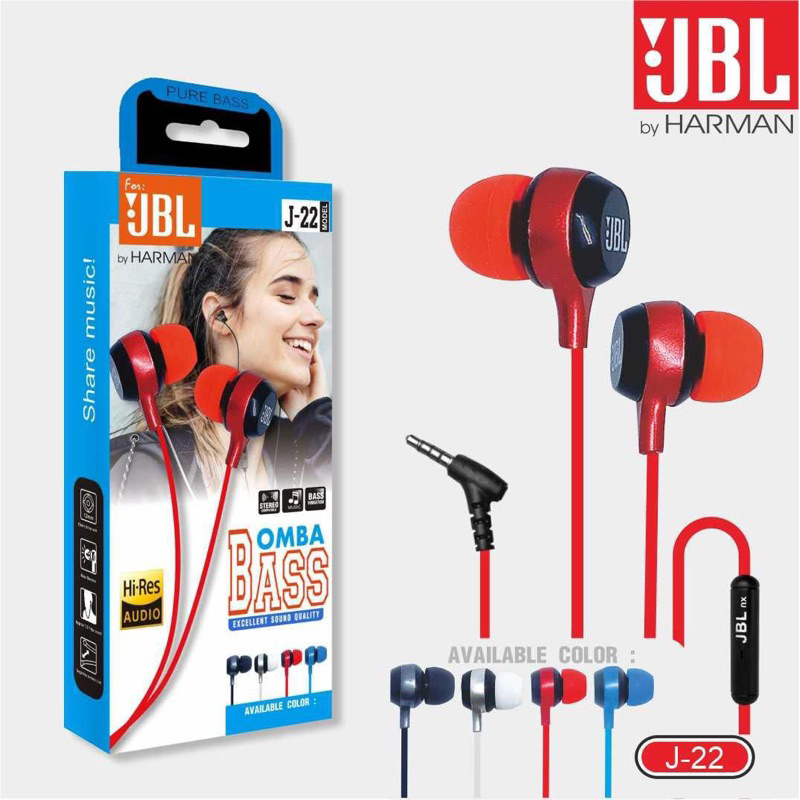 Handsfree Earphone JBL J-22 By Harman Original