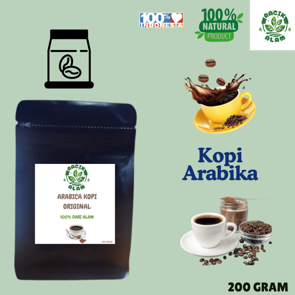 

Kopi Arabika full wash Siap Seduh - 200 Gram