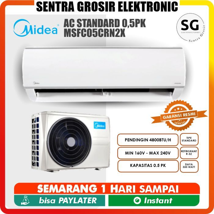 AC STANDARD MIDEA 0,5PK TYPE MSFC05CRN2X AIR CONDITIONER