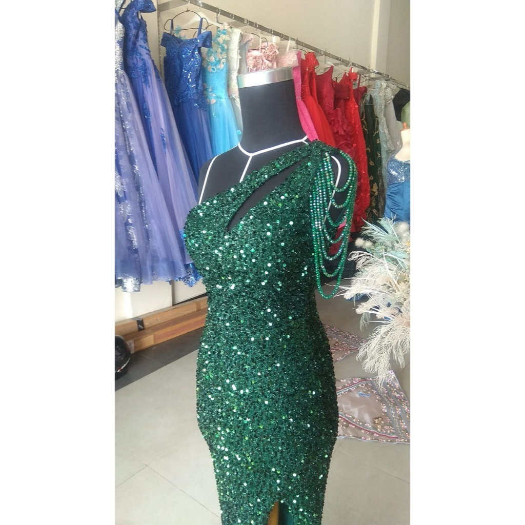 [FOR RENT] Gaun Pesta Hijau Emerald/ Green Emerald Party Dress S005