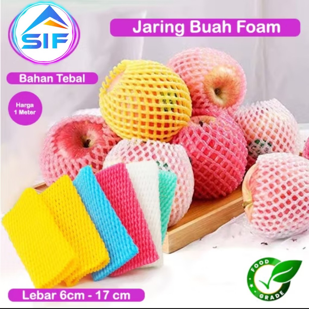 Jaring Foam Net Buah Warna Busa Bungkus Apel Jeruk Pir Polynet Sayur Jaring Busa Pelindung Benturan 
