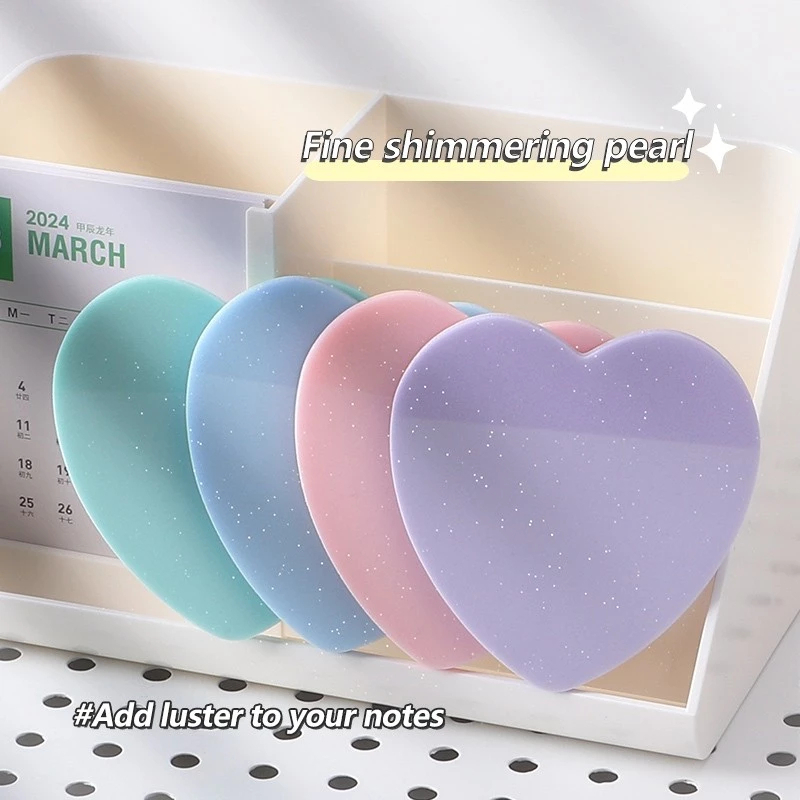 

Baoke Transparent Heart Shaped Sticky Notes / Memo Tempel 73x73mm 50 Lembar TZ3018
