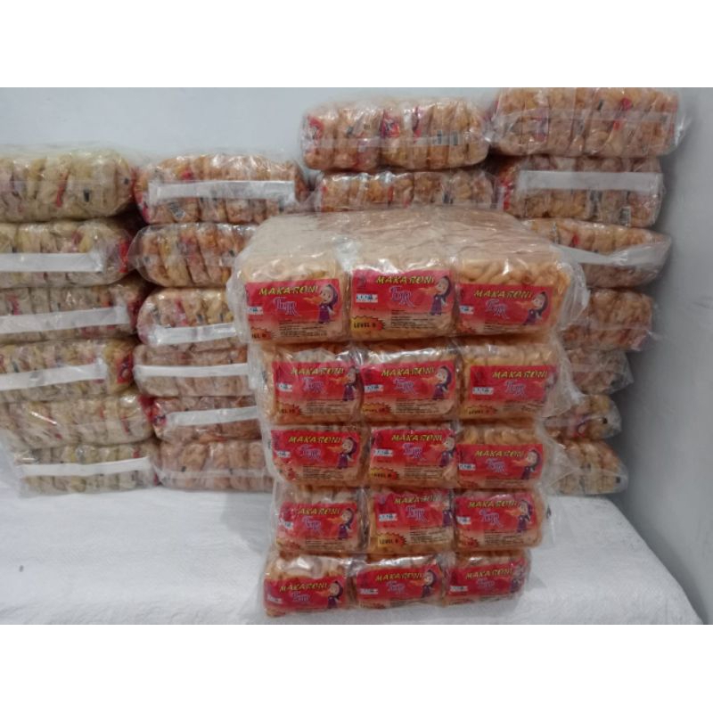 

makaroni ER pedas gurih,level pedas 1/10 isi 12 pcs paket komplit