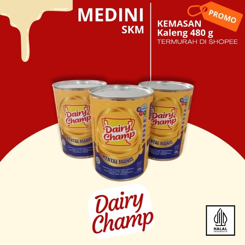 

Susu Krimer Kental Manis DAIRY CHAMP Kemasan Kaleng 480 gram SKM Dairy Champ